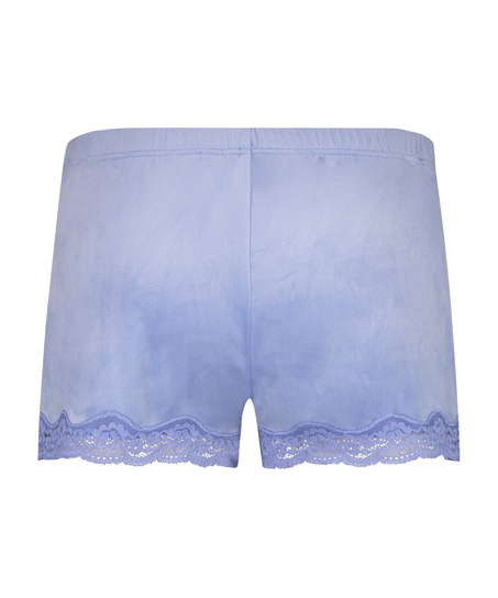 Short velours dentelle, Bleu