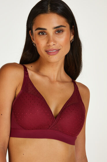 Hunkemöller Soutien-gorge d'allaitement préformé sans armatures Spot Mesh Rouge