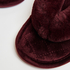 Pantoufles en Velours et fourrure, Rouge