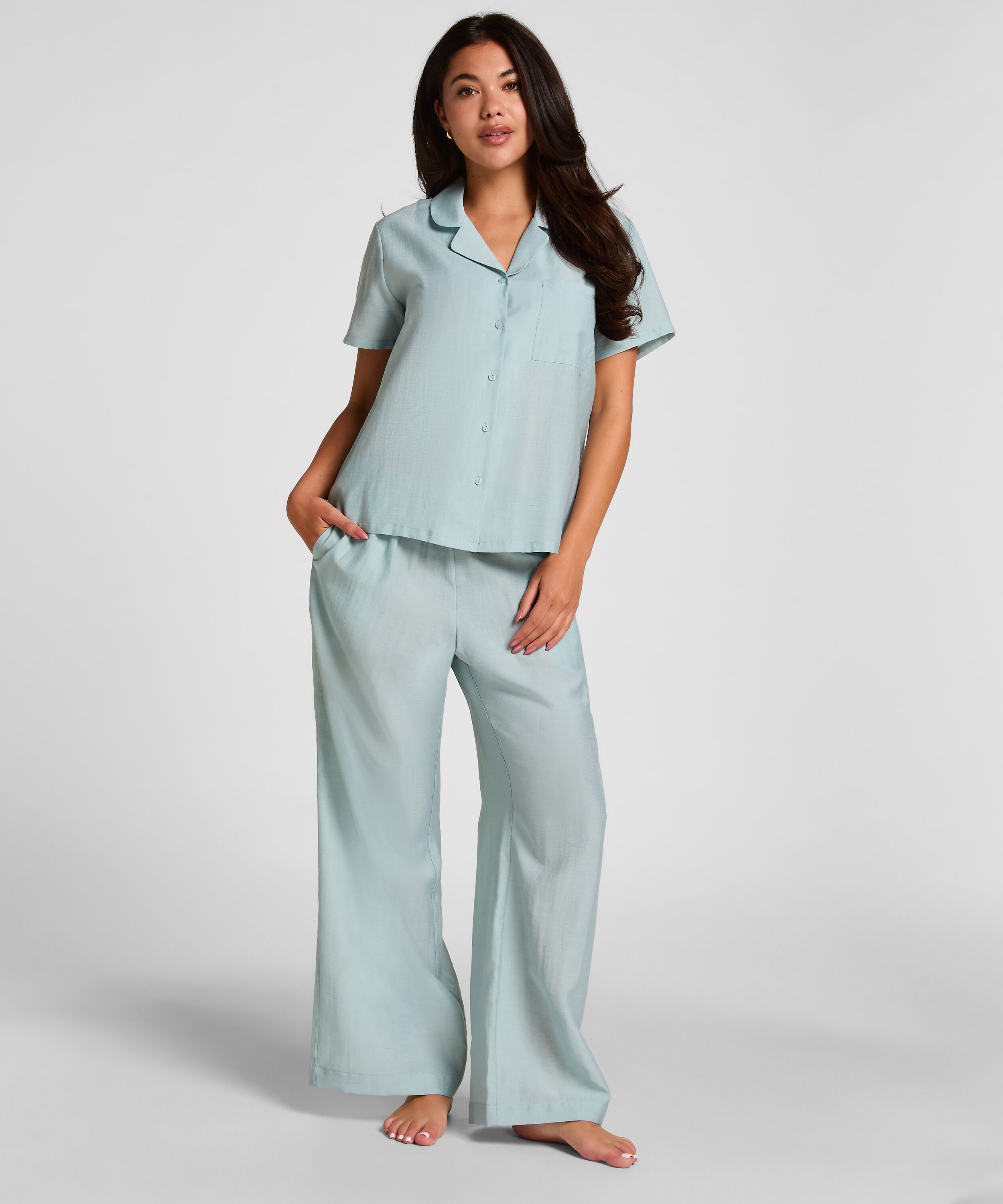Pantalon de pyjama Crinkled, Bleu