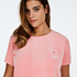 Top velours manches courtes, Rose