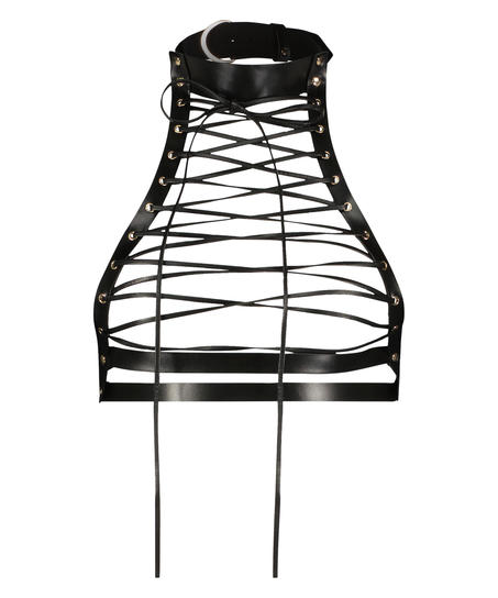 Brassière en faux cuir, Noir