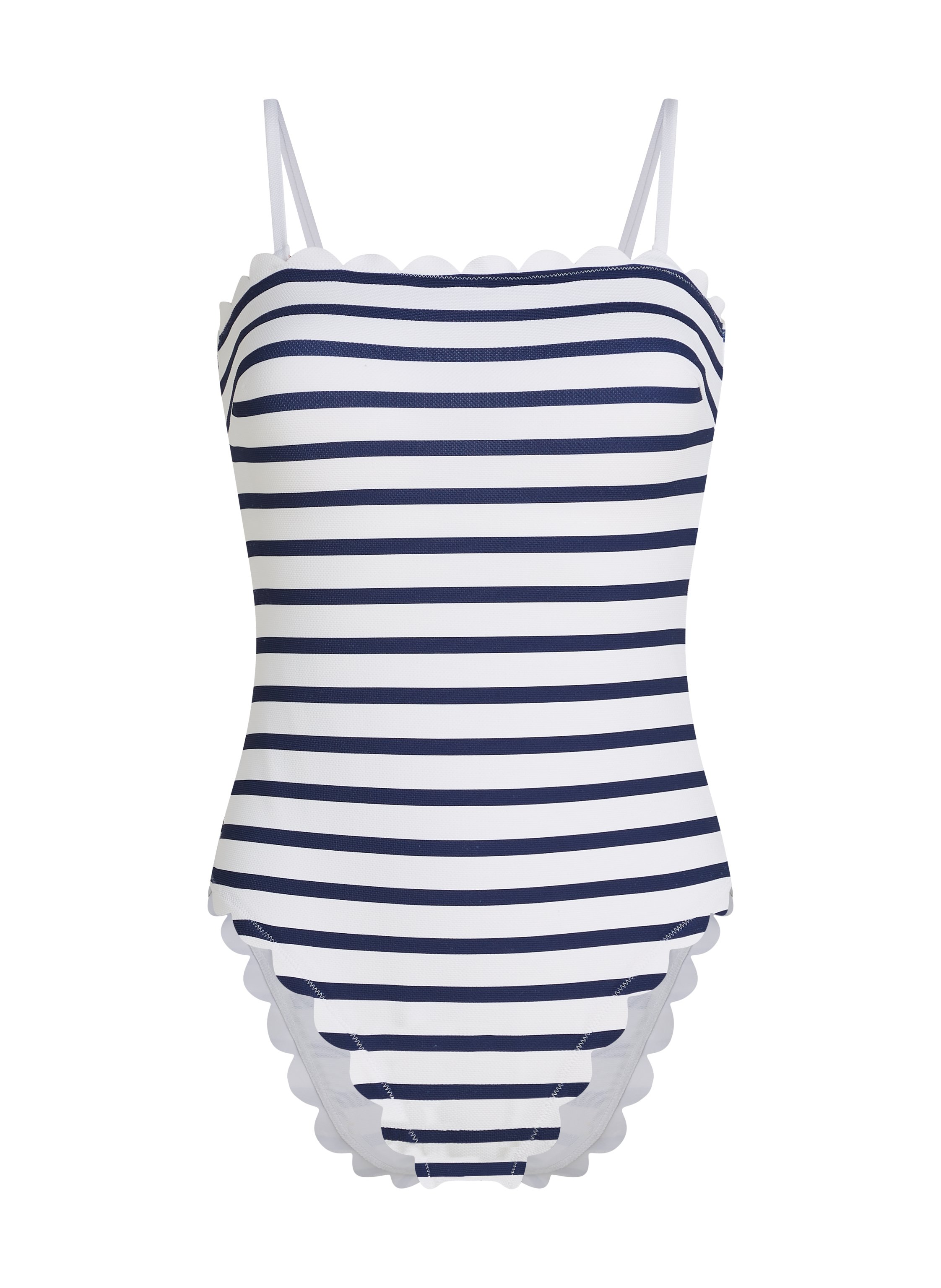 Maillot de bain Bandeau Scallop, Blanc, main