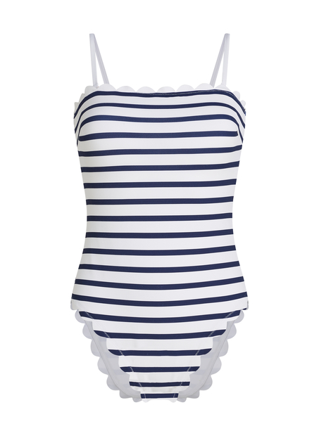 Maillot de bain Bandeau Scallop, Blanc