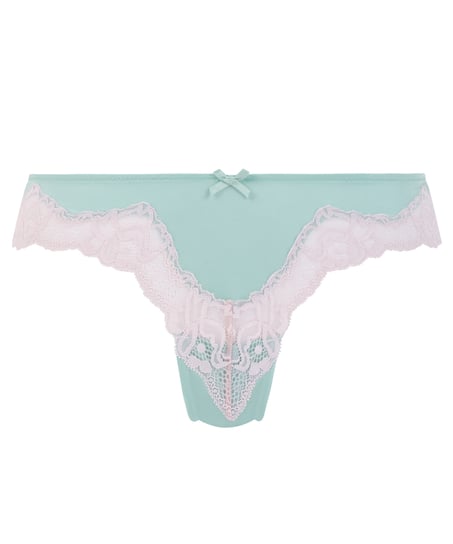 Slip brésilien Lace & Shine, Bleu