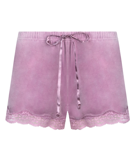 Short velours dentelle, Violet