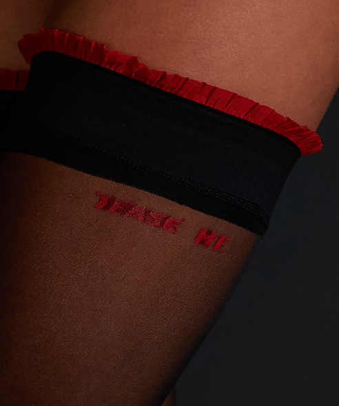 Private Bas autofixants 15 Deniers, Rouge, main