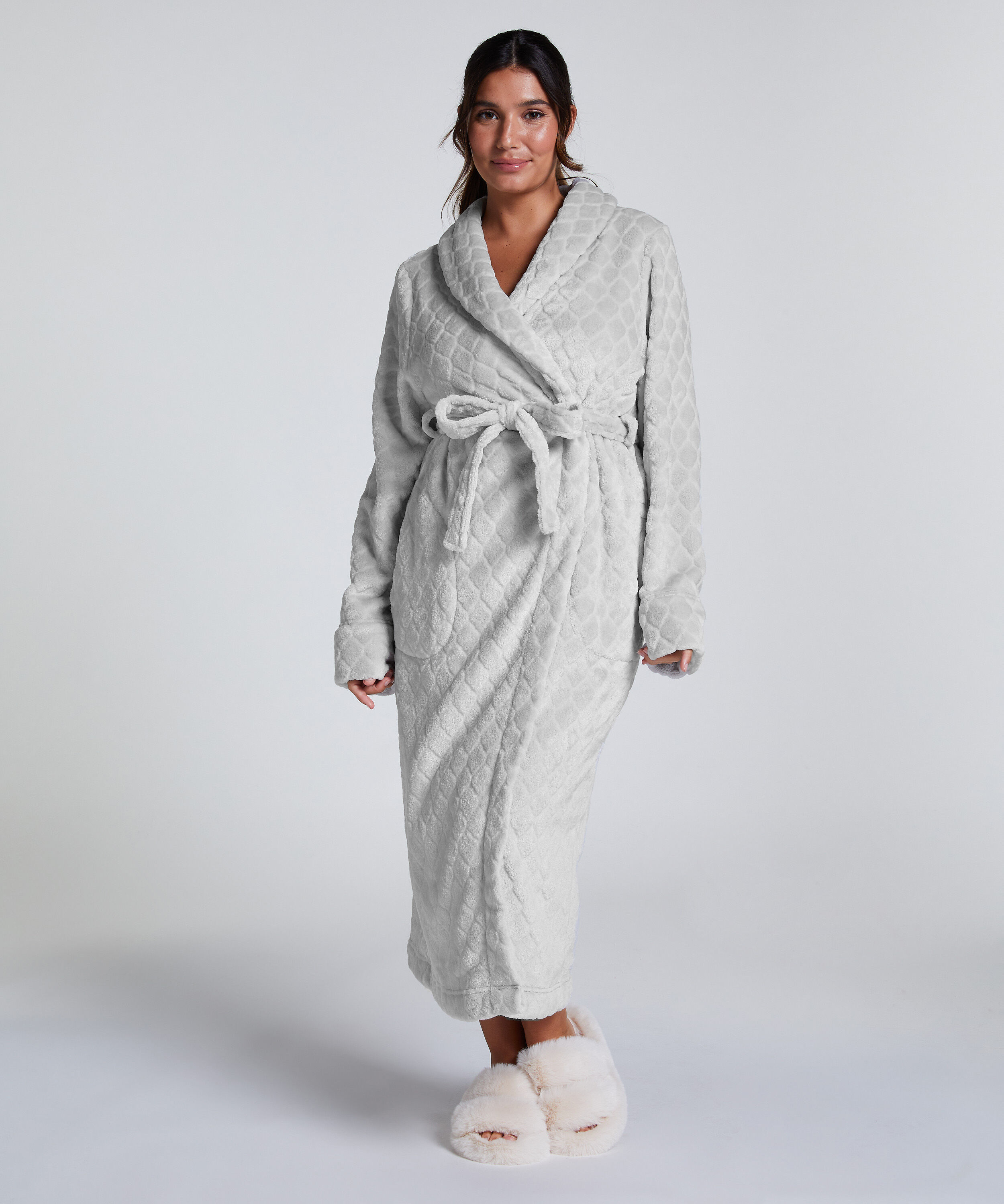 Long peignoir Polaire, Gris