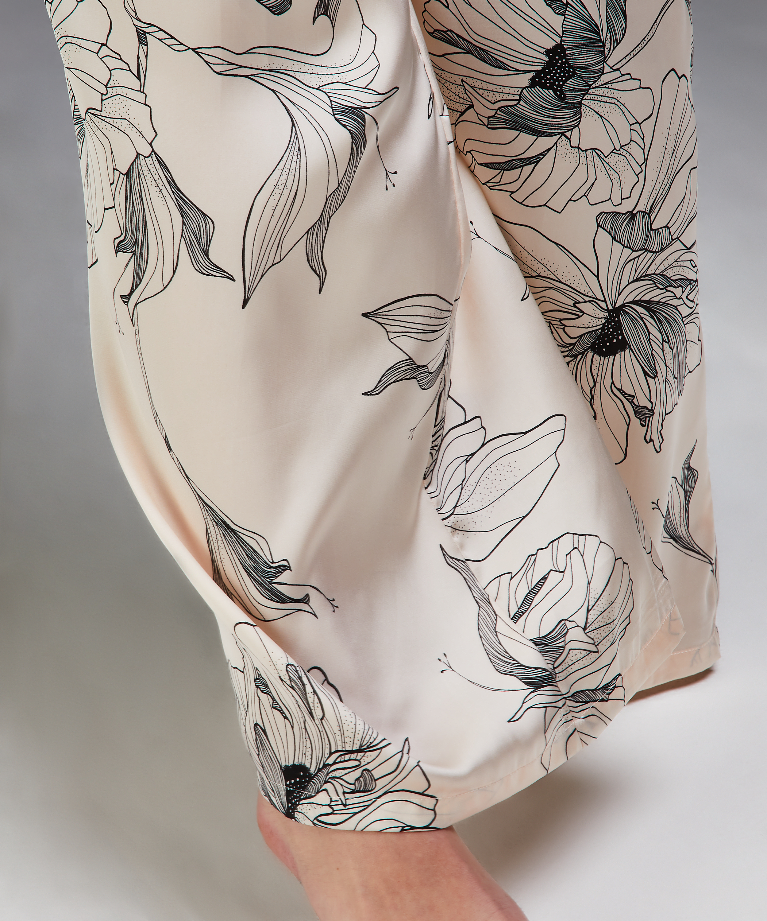 Pantalon Palazzo satin Lotus, Rose, main