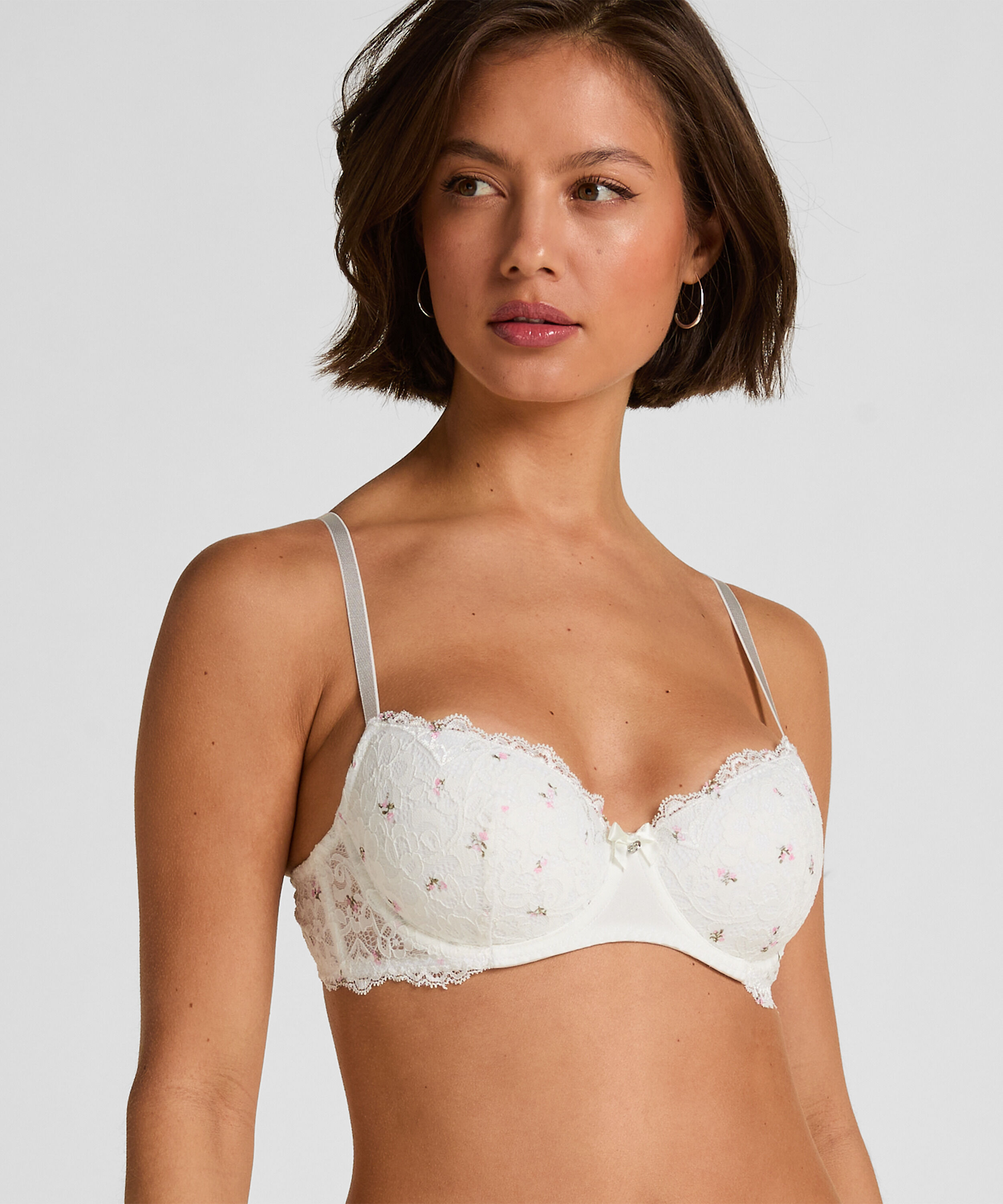 Soutien-gorge à armatures préformé Marine, Blanc