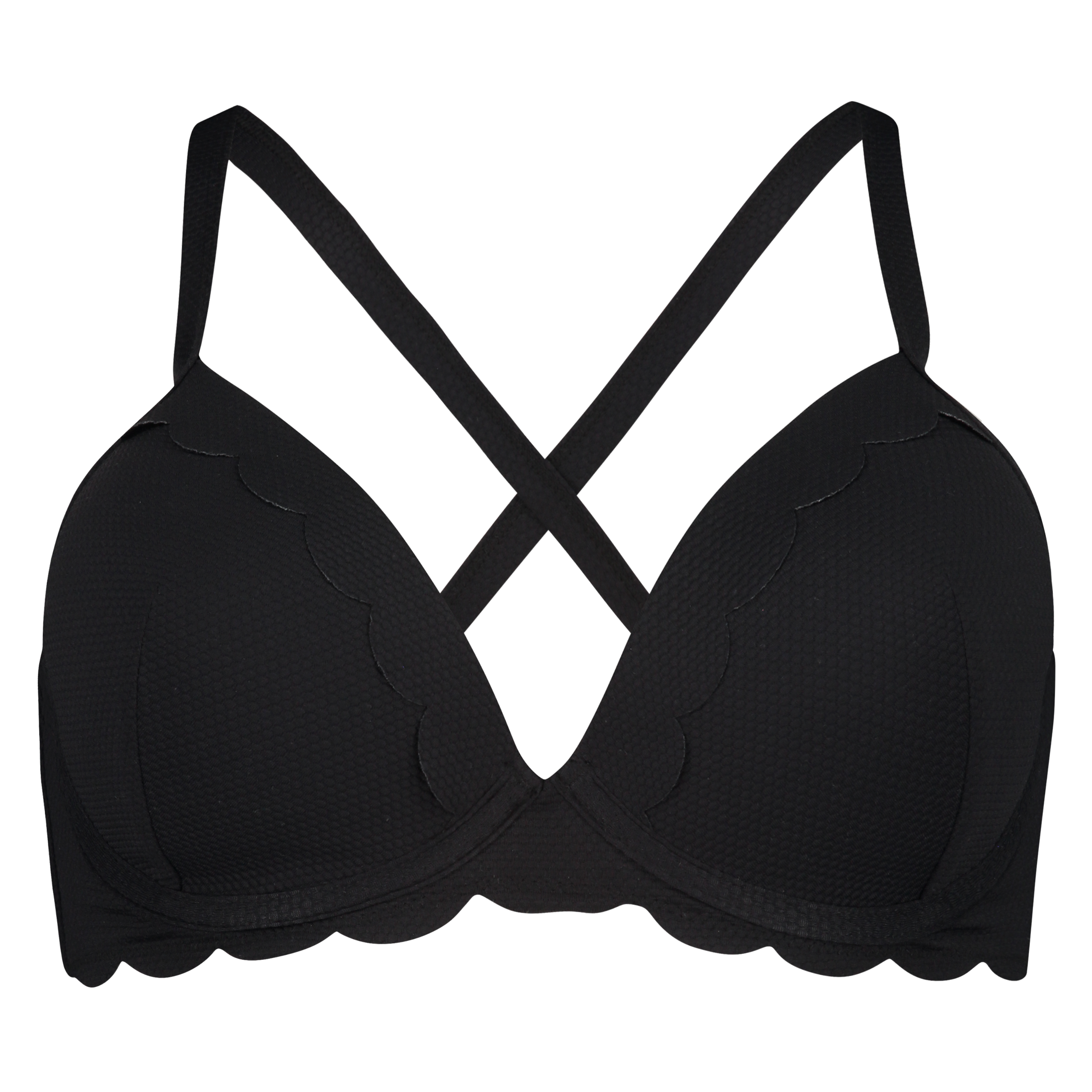 Haut de bikini à armatures préformé Scallop Taille E +, Noir, main
