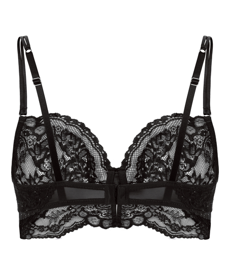 Soutien-gorge à armatures non-rembourré longline Sabrina, Noir