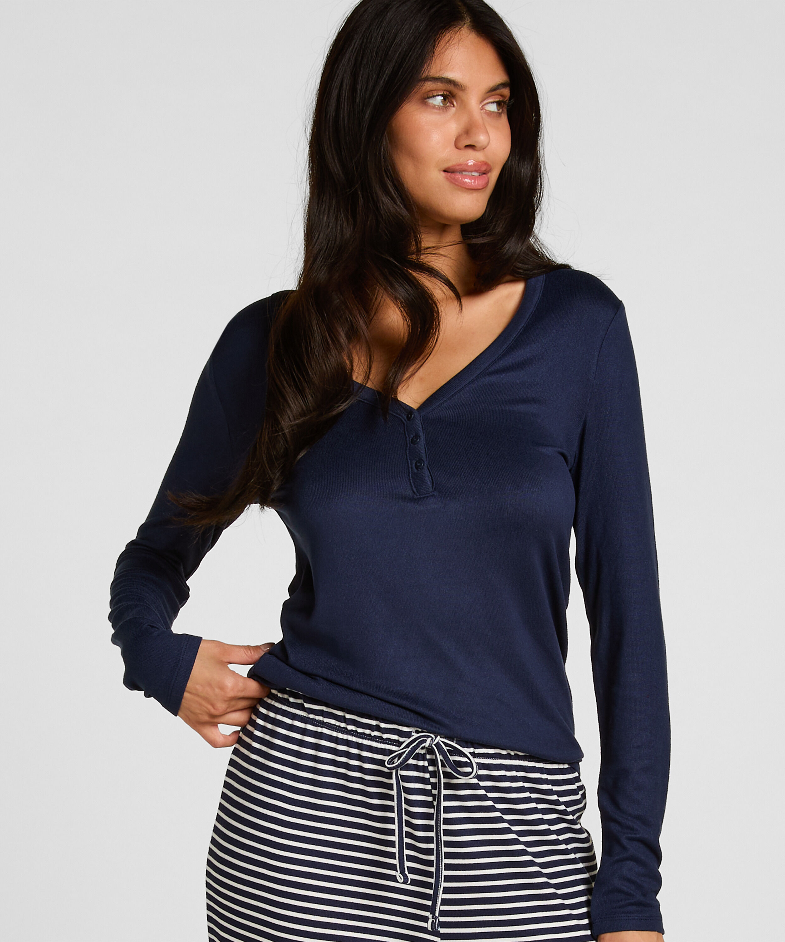 Top Henley Pyjama, Bleu Top Henley Pyjama, Bleu