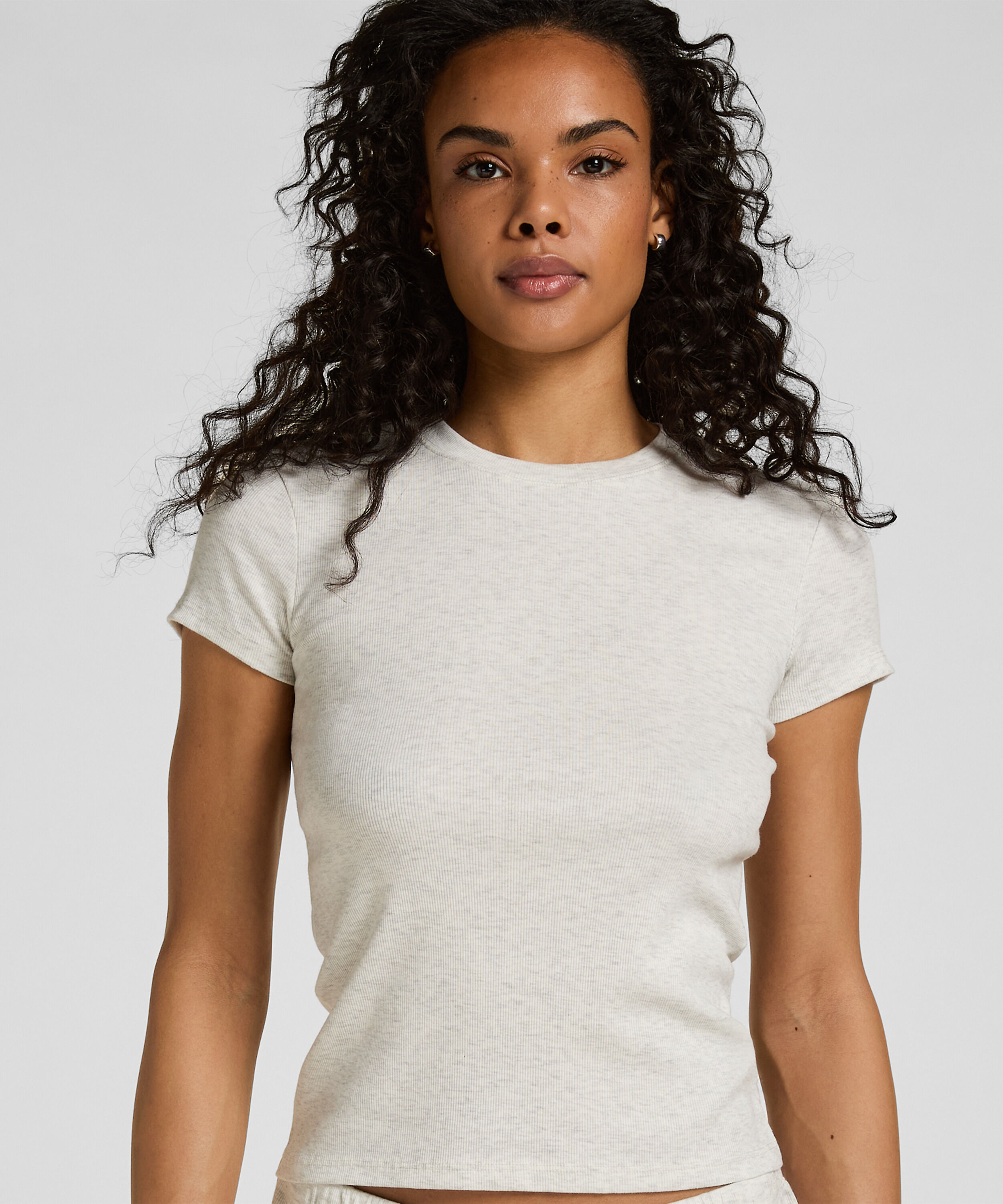 Haut de Pyjama à Manches Courtes, Gris