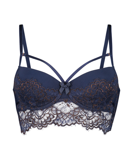 Soutien-gorge long rembourré à armatures Rya, Bleu