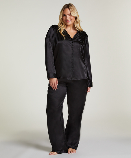 Veste à manches longues Satin, Noir