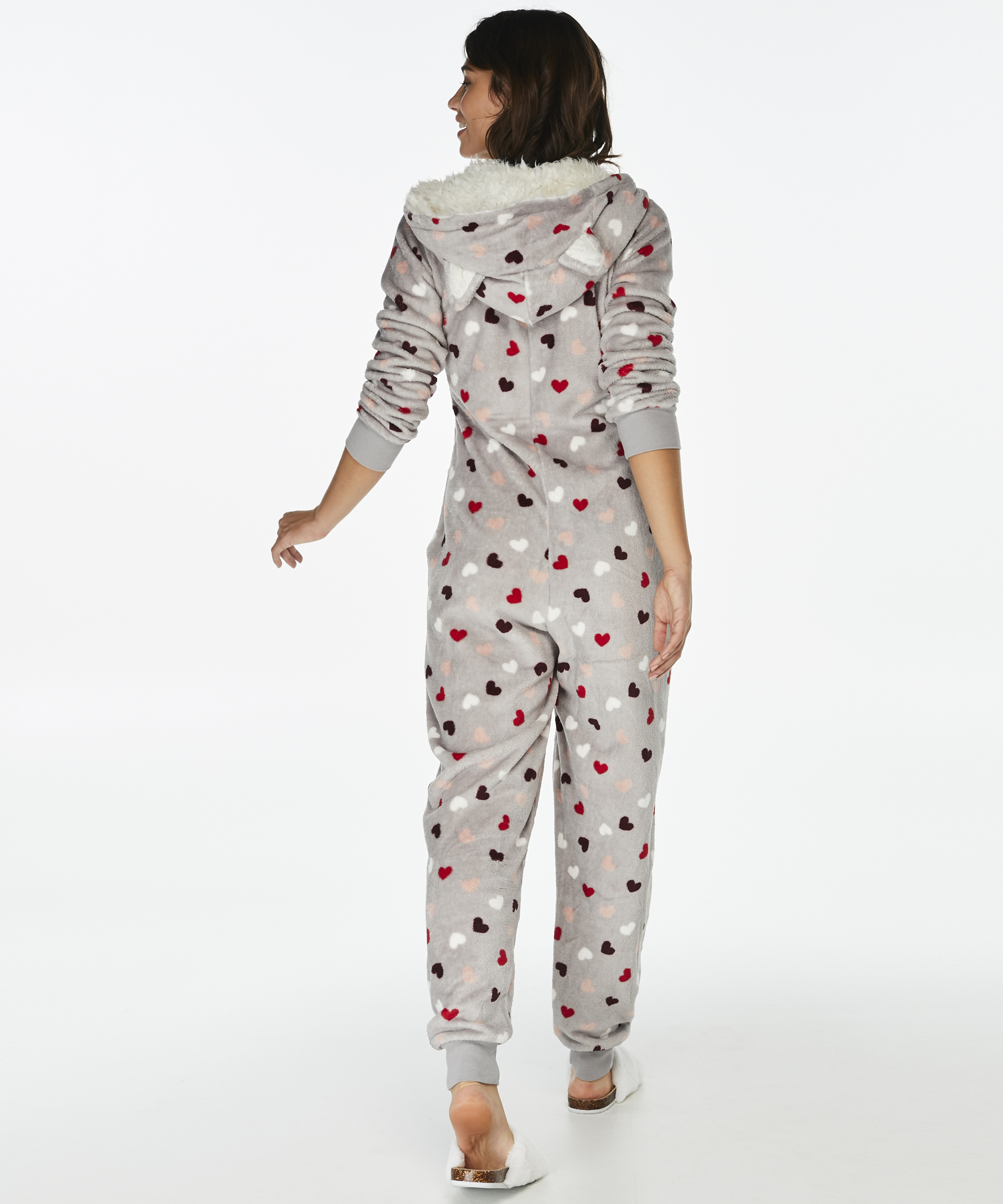 Combinaison Fleece, Gris, main