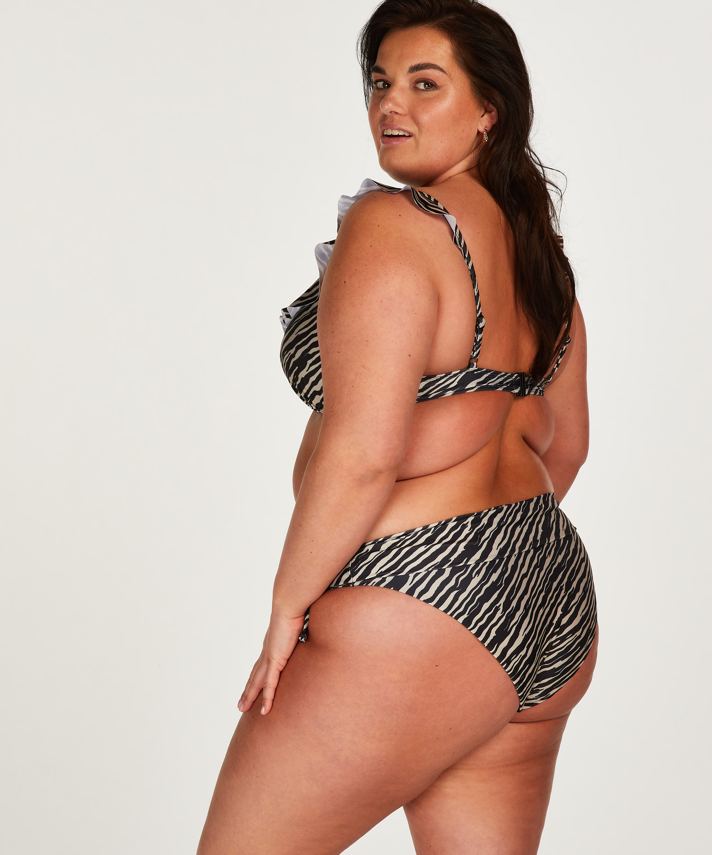 Slip de Bikini Rio Zebra, marron, main