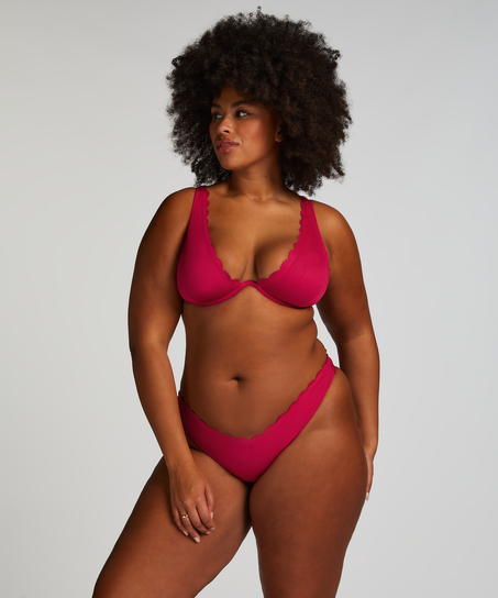 Haut de bikini à armatures non rembourré Scallop, Rose