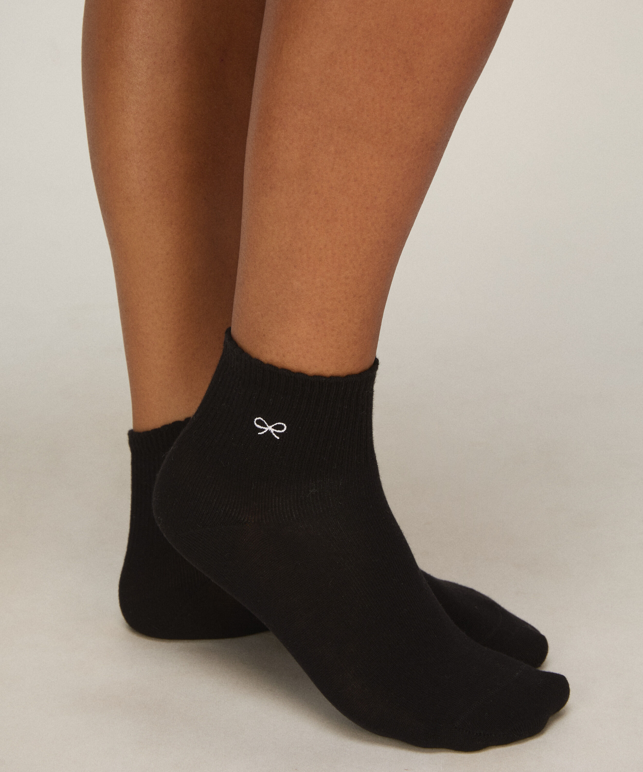 Lot de 2 Paires de Chaussettes Mi-Hautes en Coton, Blanc