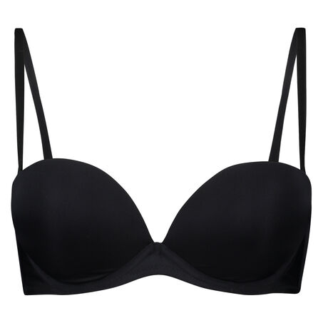 Soutien-gorge maximiseur pr&eacute;form&eacute; sans bretelles, Noir