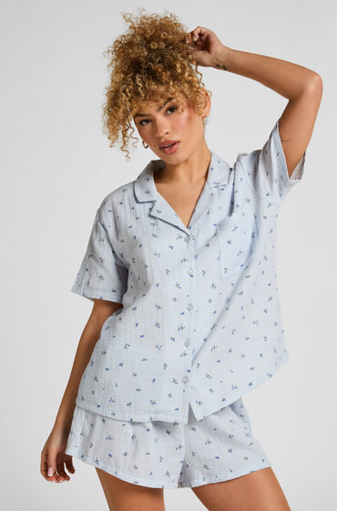Hunkemöller Short en mousseline Bleu