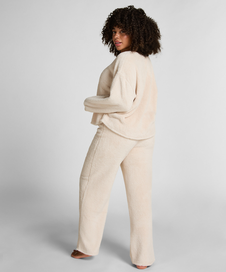 Pantalon Fluffy Fleece, Beige