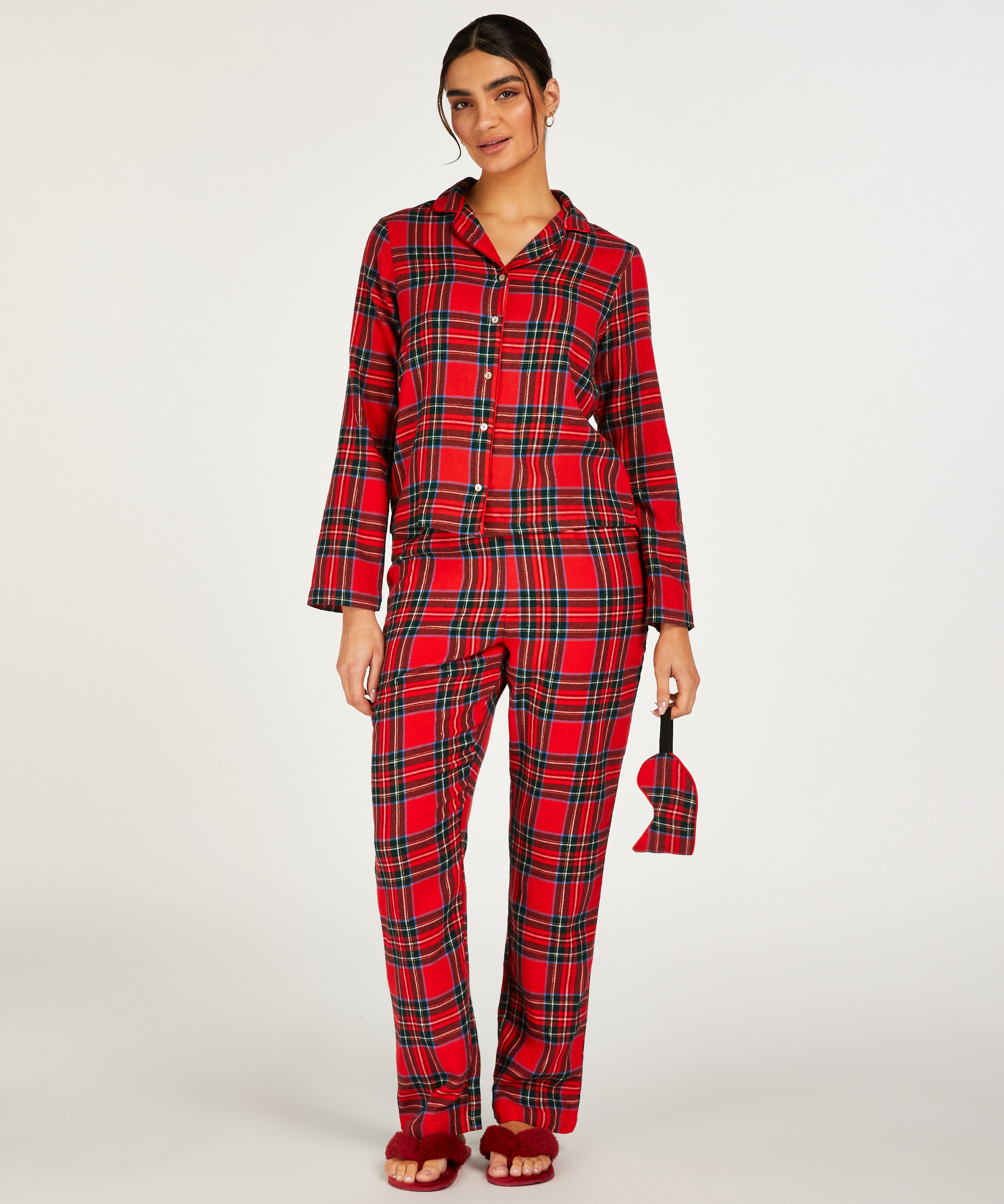 Pyjama Check Twill, Rouge, main