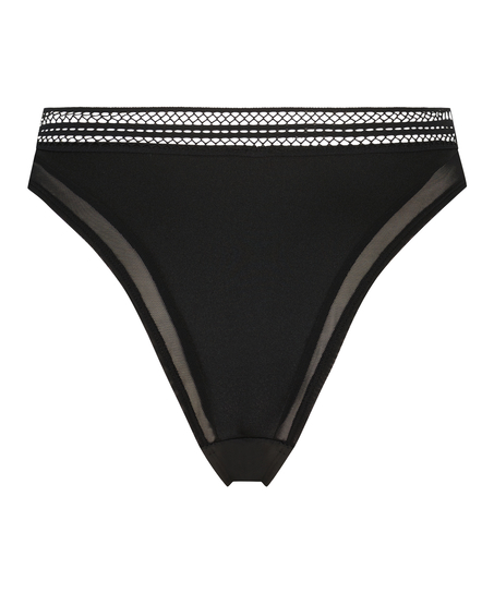 Slip brésilien échancré Mina, Noir