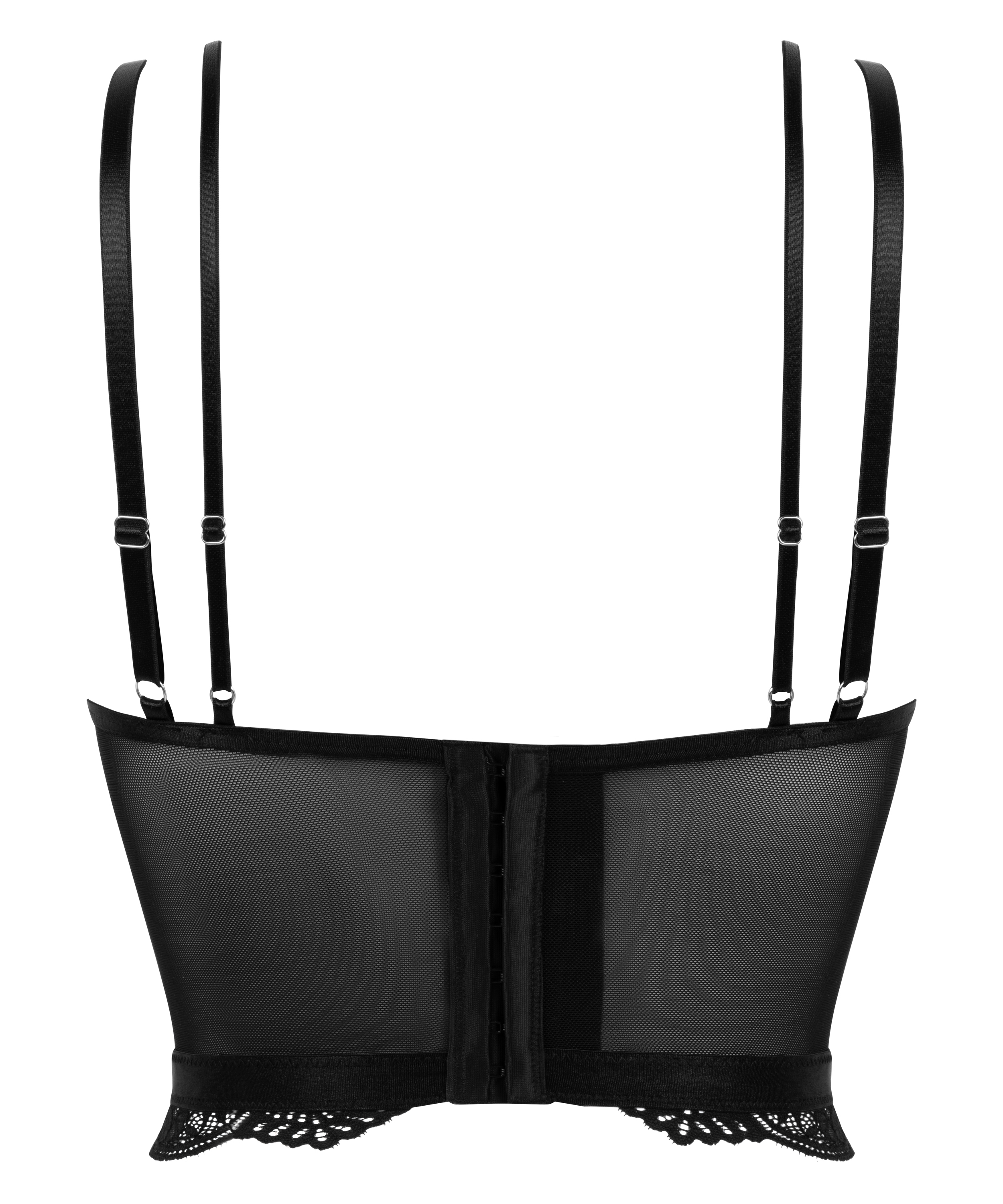 Soutien-gorge &agrave; armatures pr&eacute;form&eacute; push-up et longline Coco, Noir, main