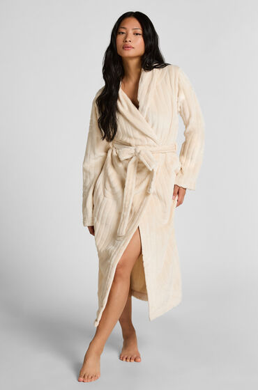 Hunkemöller Robe de chambre longue en Fleece Blanc
