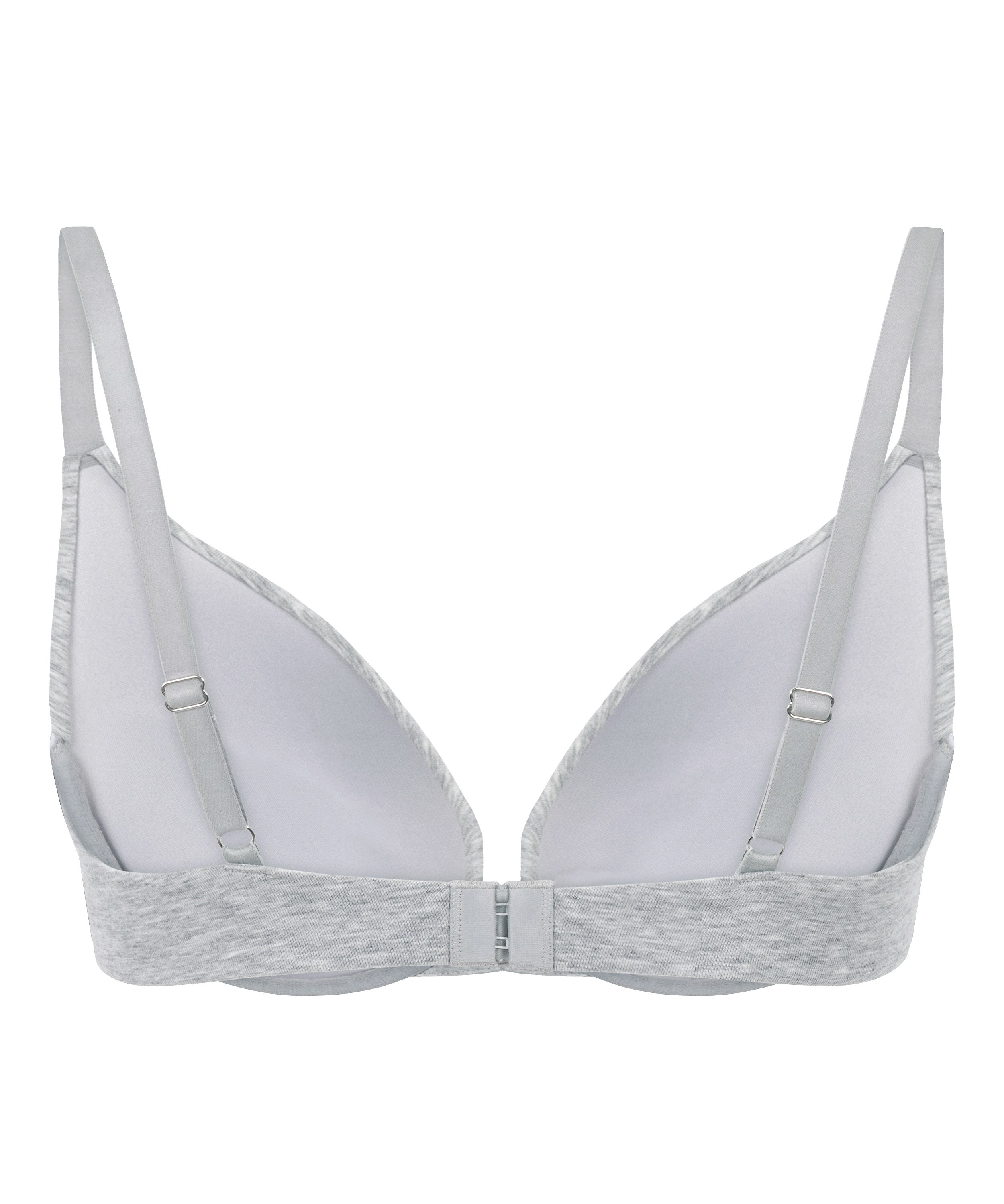 Soutien-gorge à armatures rembourré push-up en coton, Gris, main