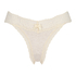 String taille extra basse en coton, Beige