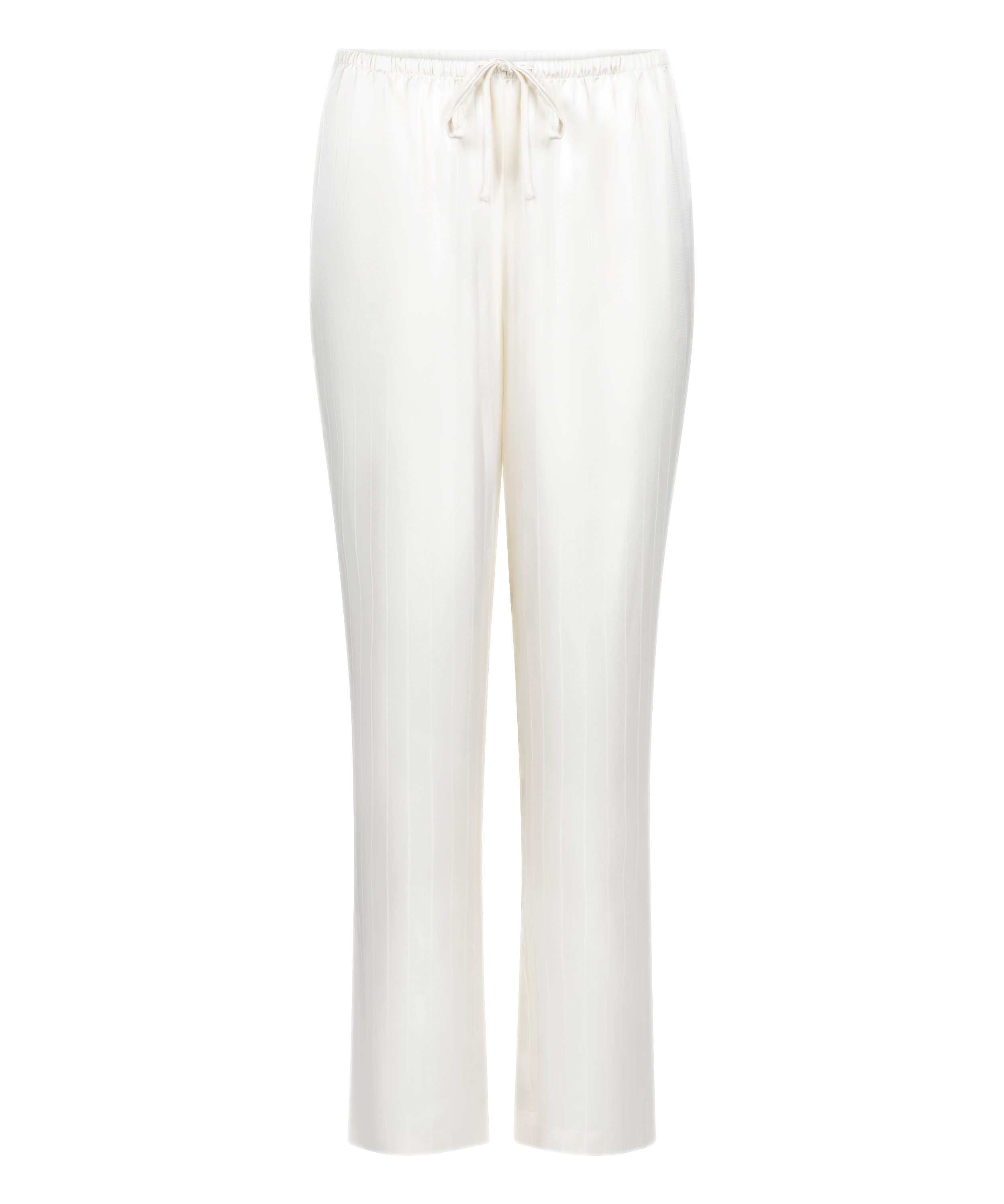 Pantalon à rayures en satin, Blanc, main