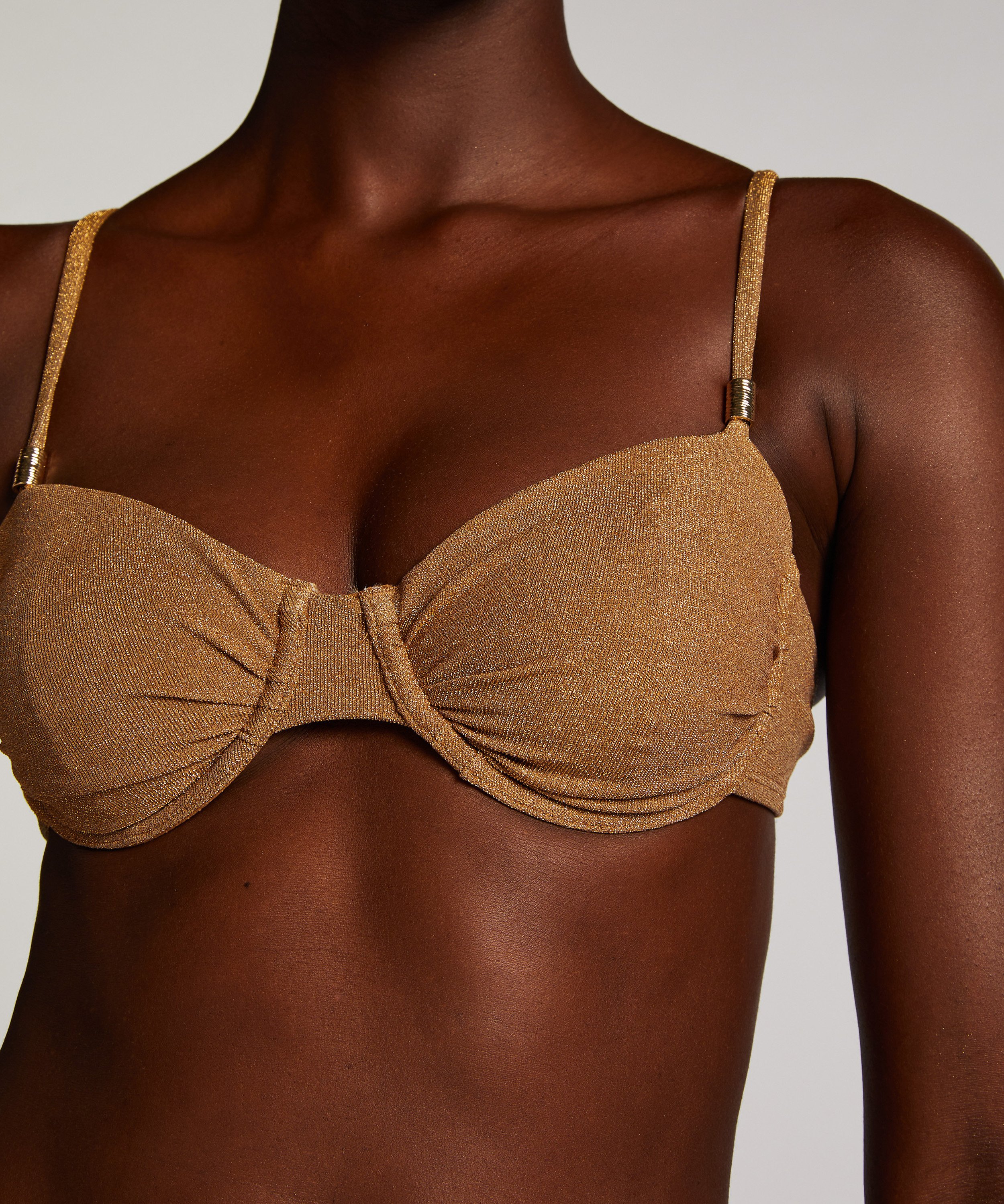 Haut de bikini Goldie Shimmer, Jaune, main