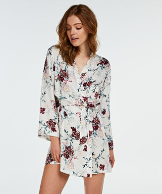 Kimono woven blossom, Blanc