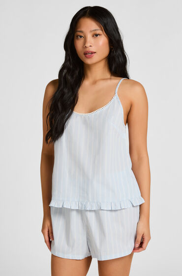 Hunkemöller Short en coton raye Bleu