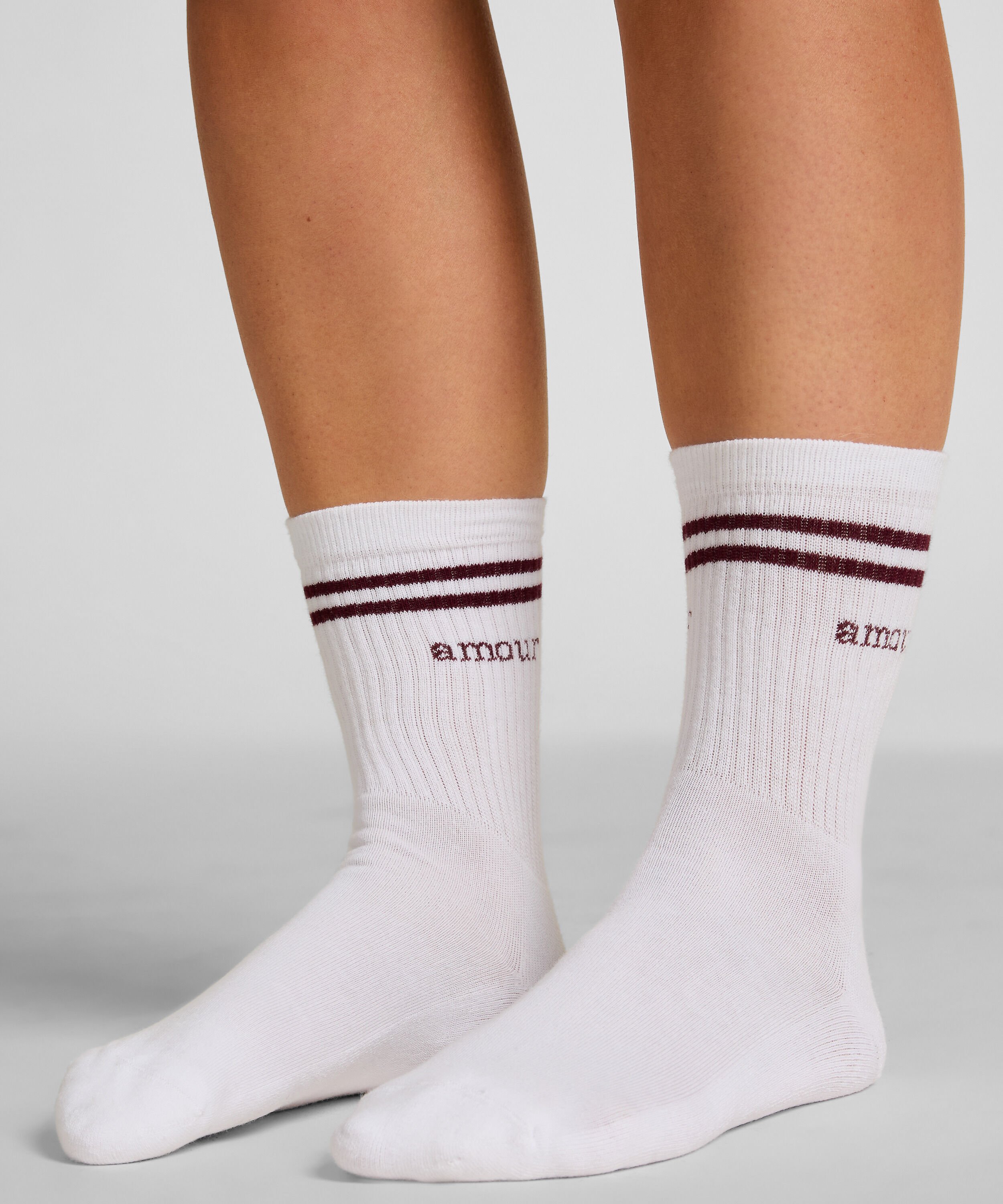 Chaussettes courtes en coton, Blanc