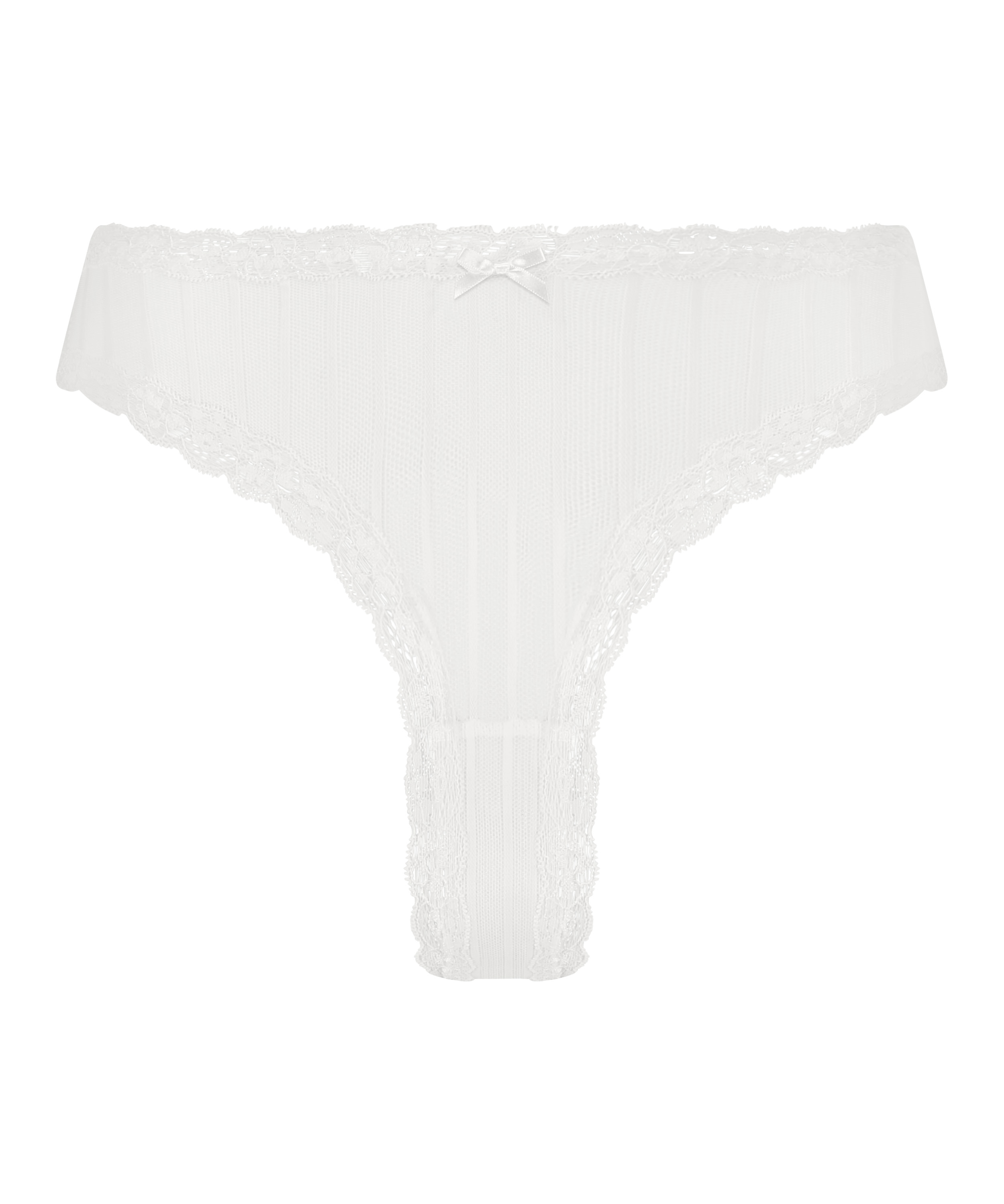 Slip br&eacute;silien V-shape Mesh, Blanc, main