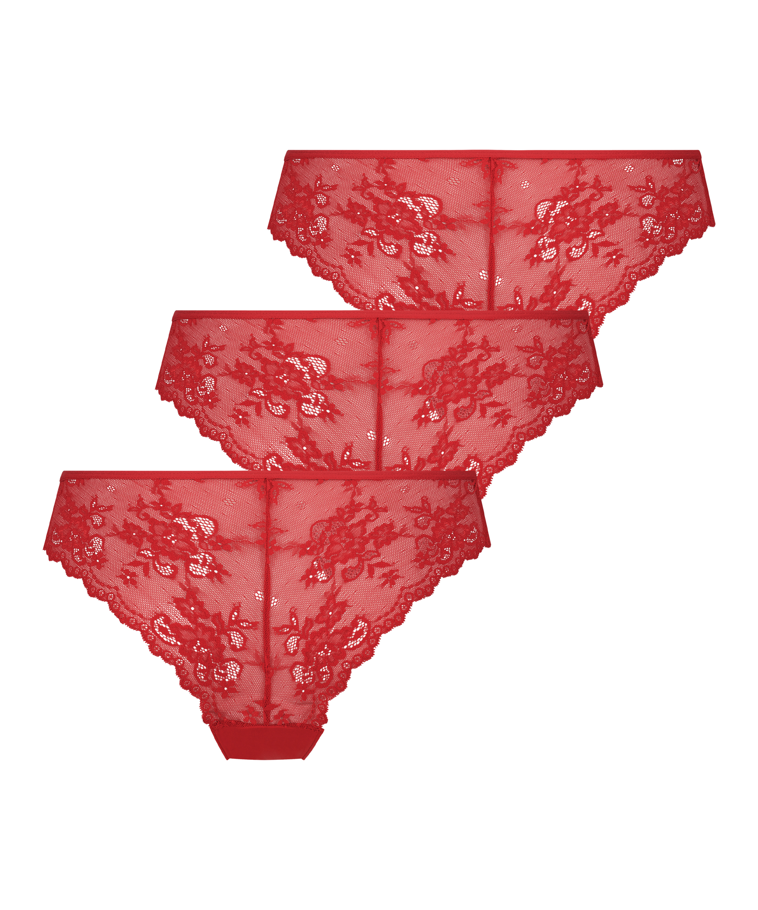 Lot de 3 slips brésiliens Invisible, Rouge, main