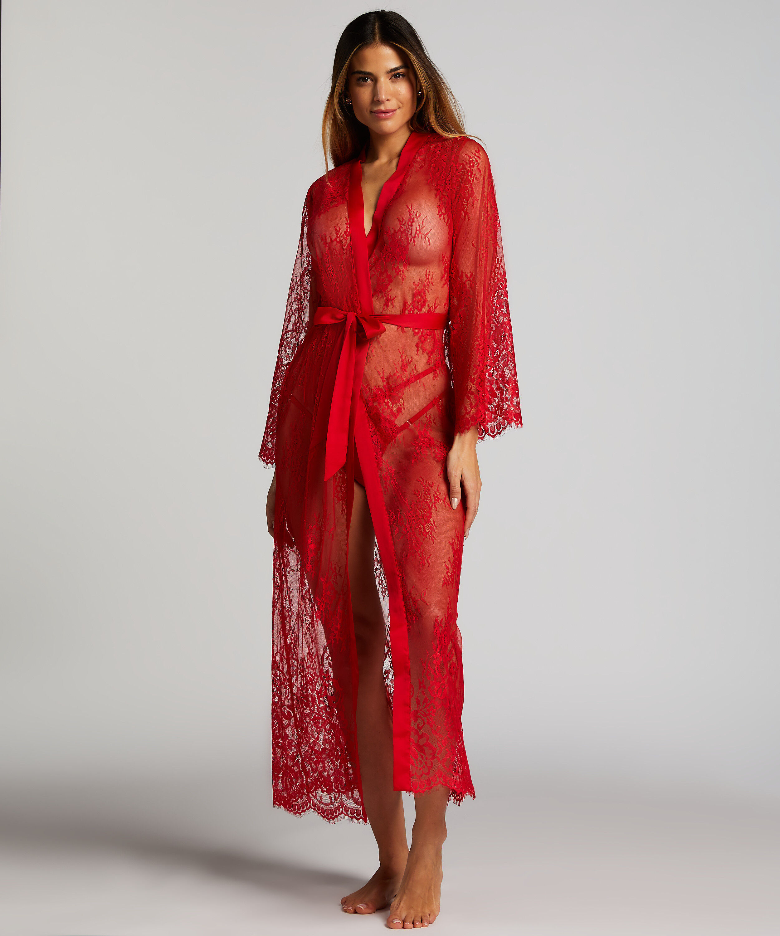 Kimono Allover Lace, Rouge
