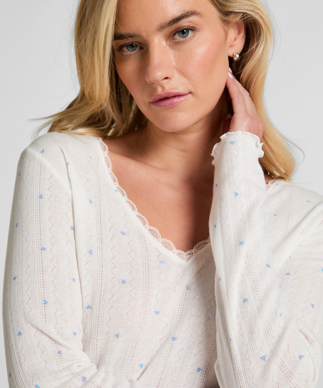 Haut de pyjama Pointelle, Bleu