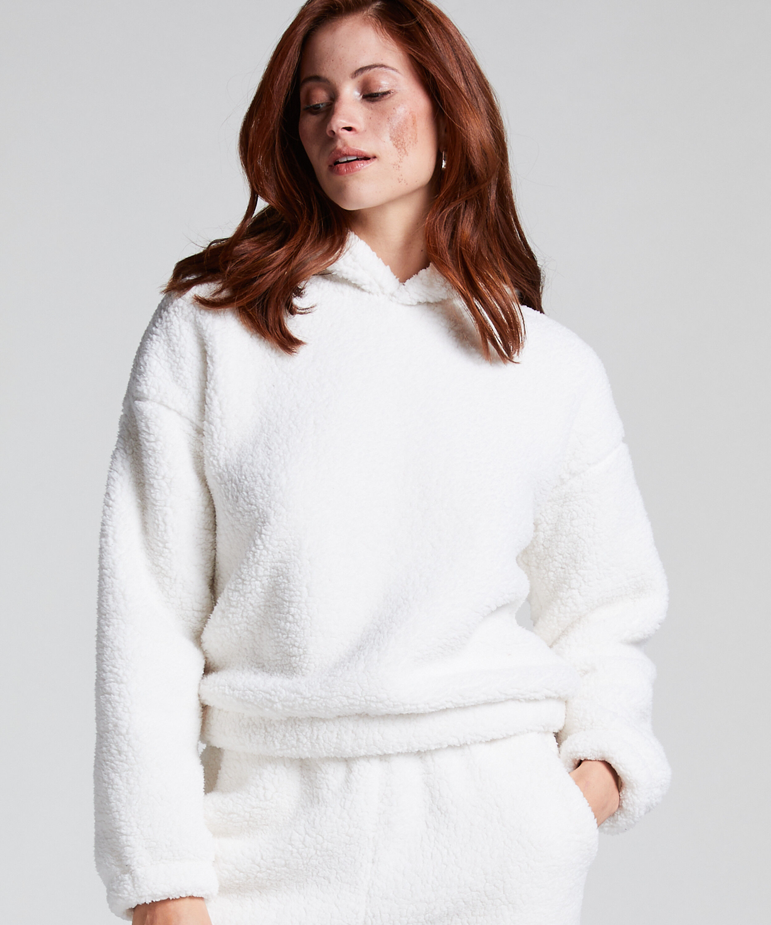 Sweat à Capuche polaire Snuggle, Blanc