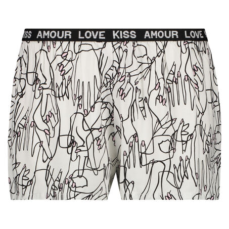 Short de pyjama woven, Blanc