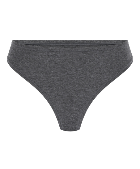 Tanga en coton doux, Gris
