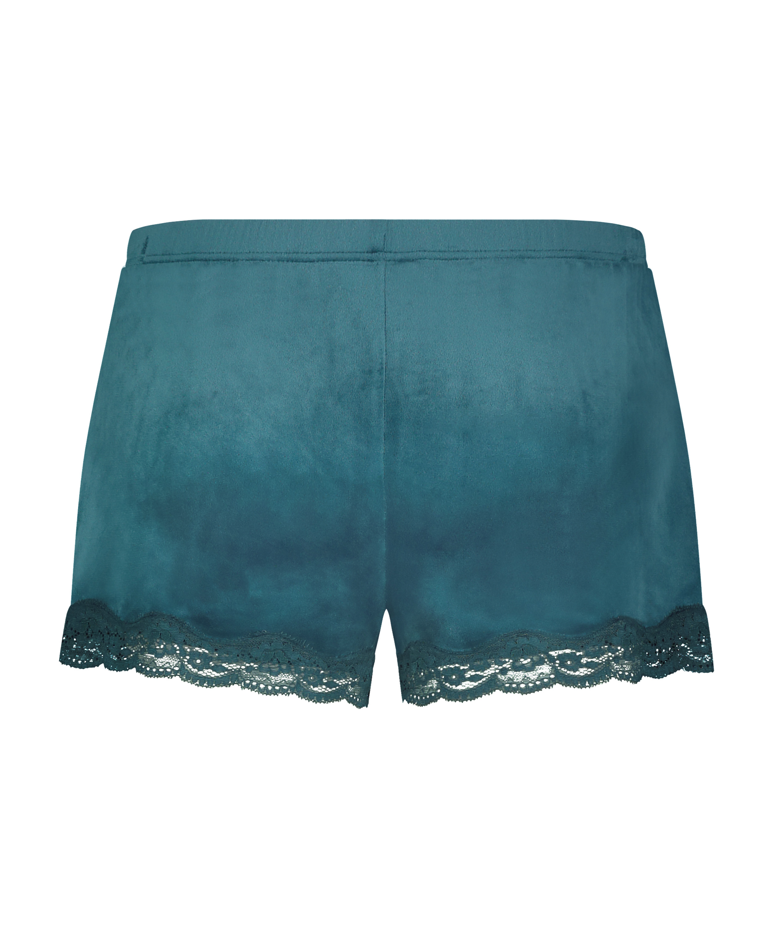 Short velours dentelle, Bleu, main