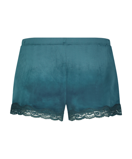 Short velours dentelle, Bleu