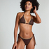 Crochet triangle Bikini Top, Marron