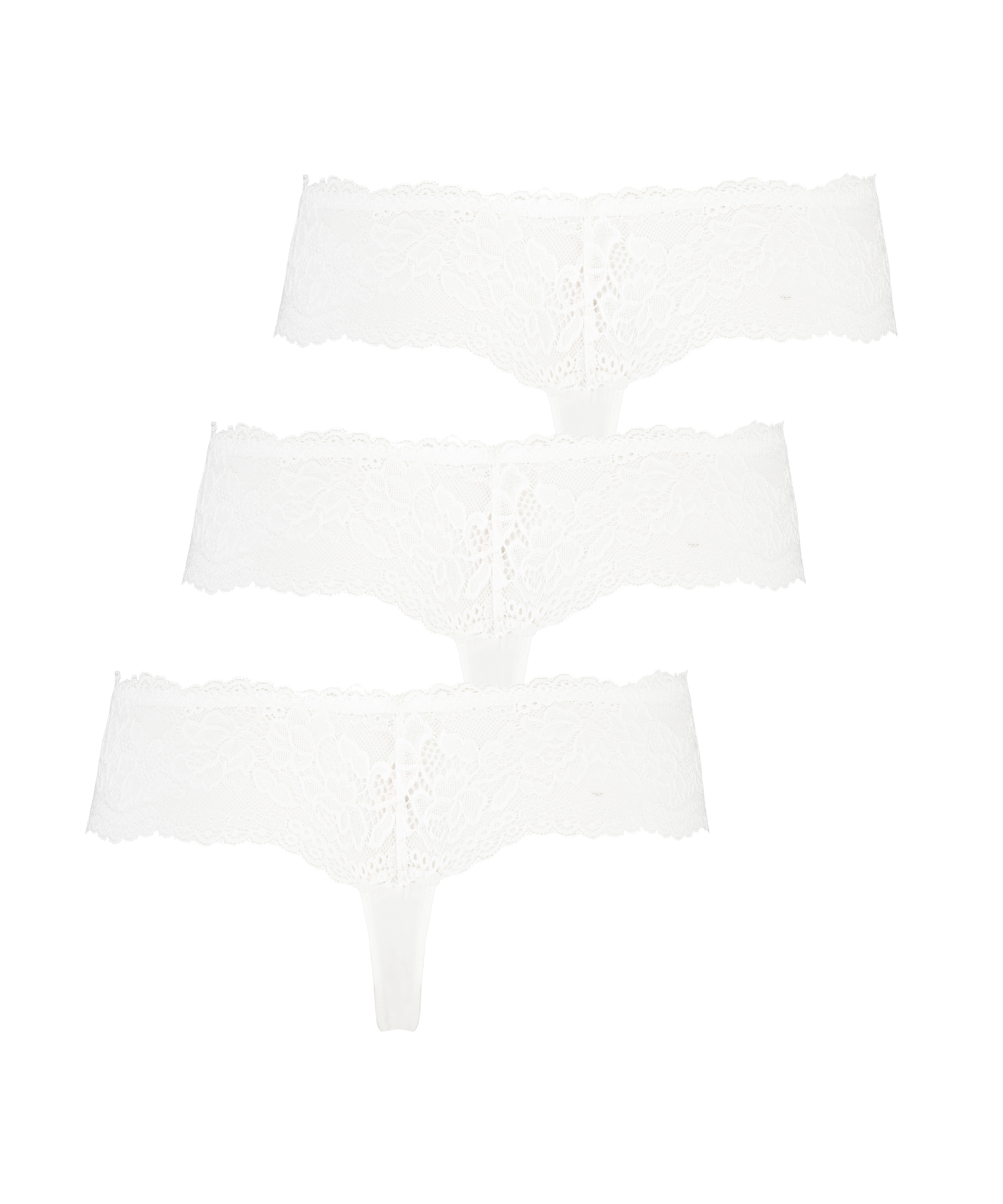Lot de 3 boxers string Florence, Blanc, main