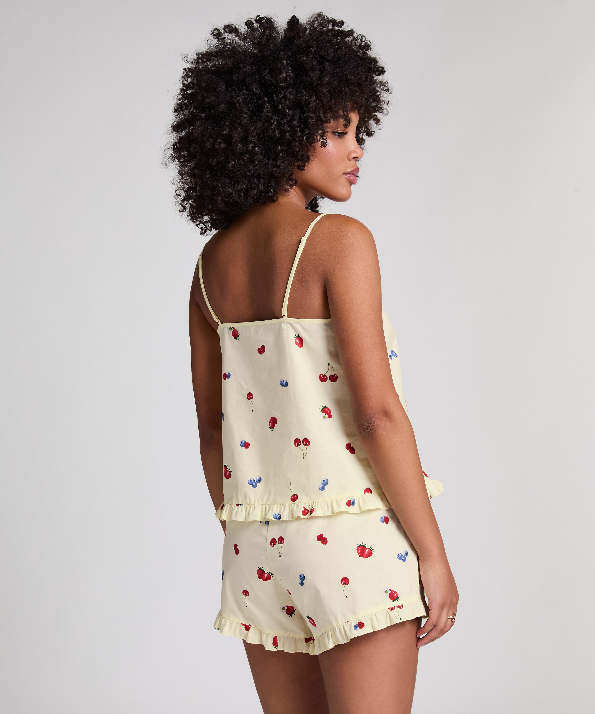 Short tissé, Jaune, main